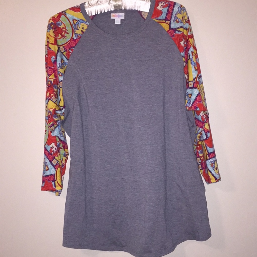 Lularoe Disney Little Mermaid Randy Baseball Tee